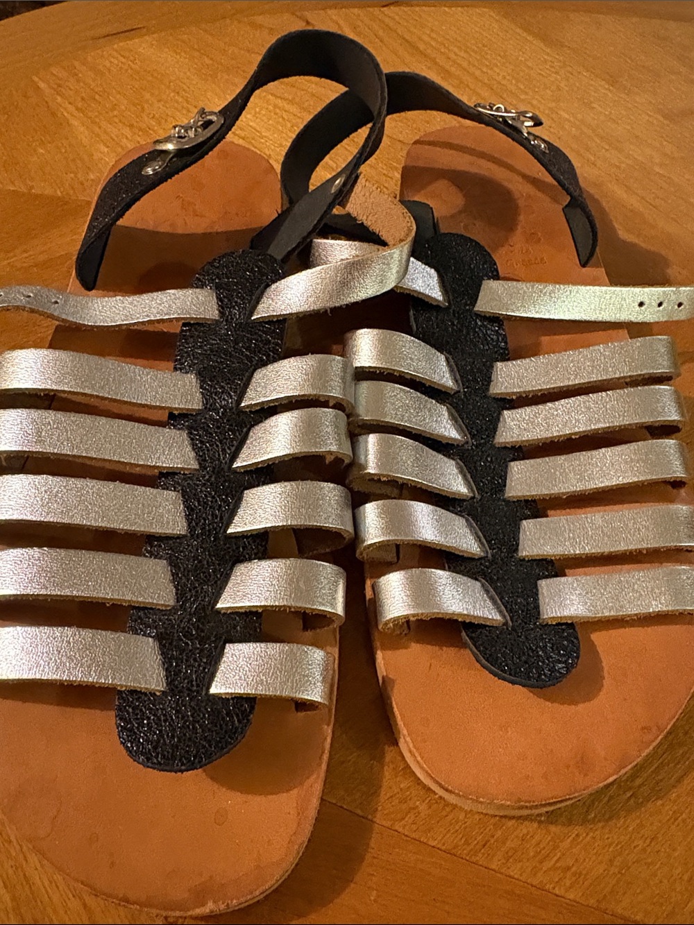 Women’s Metallic Silver Multi-Strap Sandals